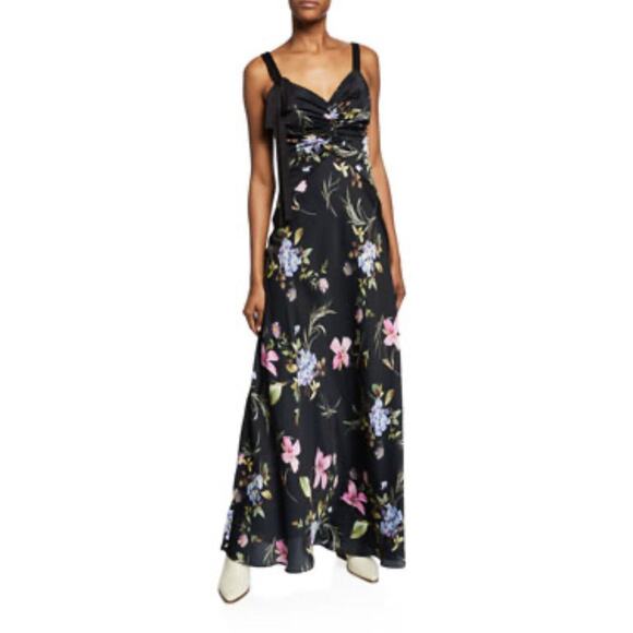 Jill Stuart Black Floral Maxi Dress 6 - Picture 1 of 3